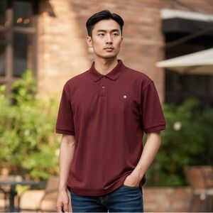 #341 Van Heusen Deep Red Orange Polo Shirt